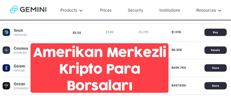 amerikan merkezli kripto para borsaları